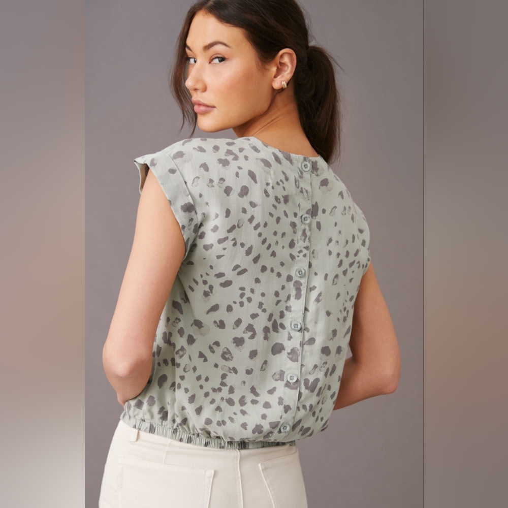 Anthropologie Printed Cropped Blouse